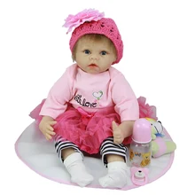 Soft Silicone 22 Inch Fashion Reborn Babies Realistic Baby Girl Lovely Newborn Doll Lifelike Baby Toys By NPK Collection