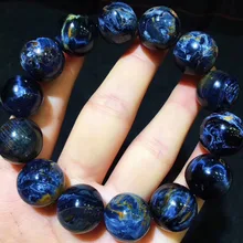 16 мм натуральный питерсайт синий желтый подлинные драгоценные камни круглые бусины стрейч лечебный браслет из Namibia AAAAAA