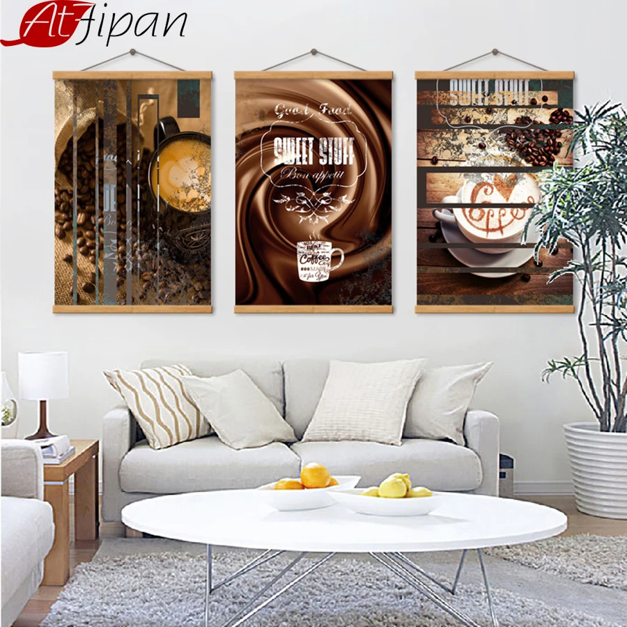 

Modern Minimalist Restaurant Coffee Drinks Retro Abstract Decorative Painting Modular Pictures Wall Art Canvas Poster No Frame