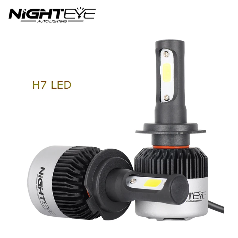 Светодиодные лампы для фар NIGHTEYE H7 чипы Cob 6500K IP68 автомобильные фары 9000LM 72 Вт
