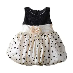 Дети с цветочным мотивом для девочек платье в горошек летнее платье принцессы Платье-баллон Прямая доставка