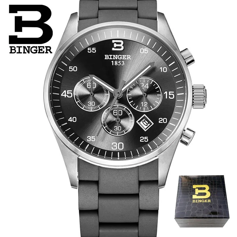 Free Shipping Wristwatches Men's Quartz Sport Utility Men Luxury Brand Automatic Chronograph Binger Military Watches Gift - Цвет: 07