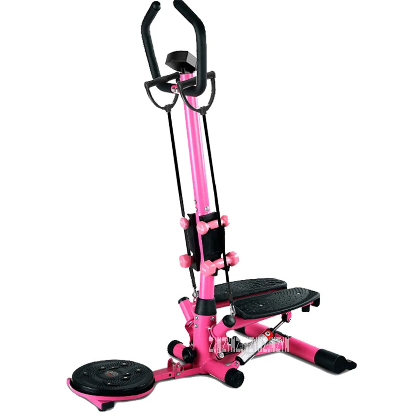 4 функции в 1 фитнес-Шаговая машина бытовая перила Шаговая машина потеря веса многофункциональная al нога шаг фитнес-машина - Цвет: Розовый