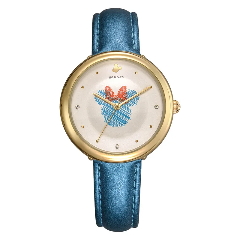 

Disney Minnie cartoon women Watch Water Resistant Fashion lady Quartz Watch PU Watchband Children girl women Quartz Wristwatches