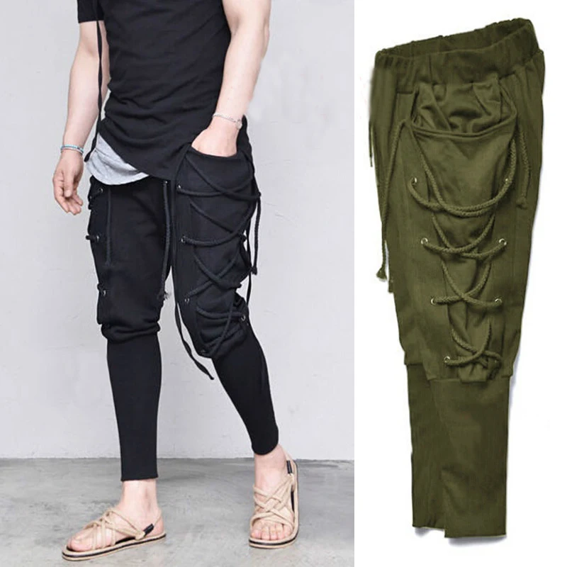 

Rope Eyelet Baggy Sweatpants Medieval Viking Navigator Trousers Bandage Pants Renaissance Earl Landlords Pants Performing Pants
