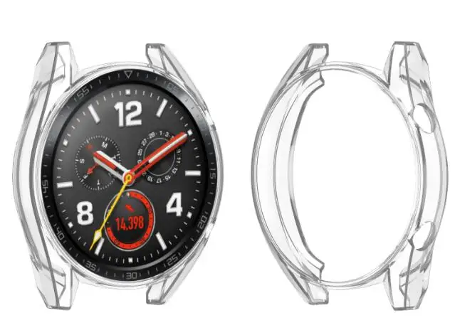 Совместимый с huawei Watch GT покрытием ТПУ чехол защитный бампер чехол для часов - Цвет: Clear