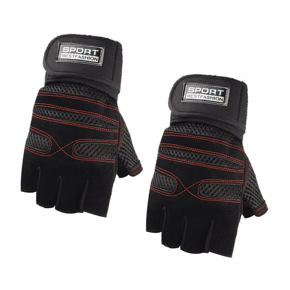 1 Pair Half Finger Gym Gloves Non-slip Breathable for Sports Fitness Training Weight Lifting Summer Riding Wrist Support Bracer