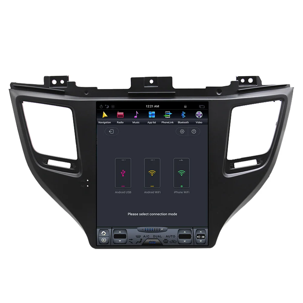 Perfect ZWNVA Tesla IPS Screen Android 7.1 Car No CD DVD Player Radio GPS Navigation For Hyundai Tucson 2015 2016 2017 2018 Headunit 1