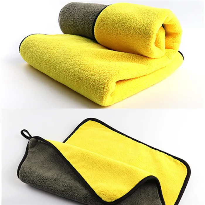 1pc Car Care Polishing Wash Towels Plush Microfiber Washing Drying Towel Strong Thick Plush Polyester Fiber Car Cleaning Cloth