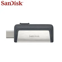 Двойной Флеш-накопитель SanDisk SDDDC2 Экстрим Тип-C USB флэш-накопитель 128 Гб 64 Гб оперативной памяти, 32 Гб встроенной памяти, двойной OTG USB флэш-накопитель OTG флеш-накопитель USB 3,1 флэш-накопитель объемом до 150 МБ/с