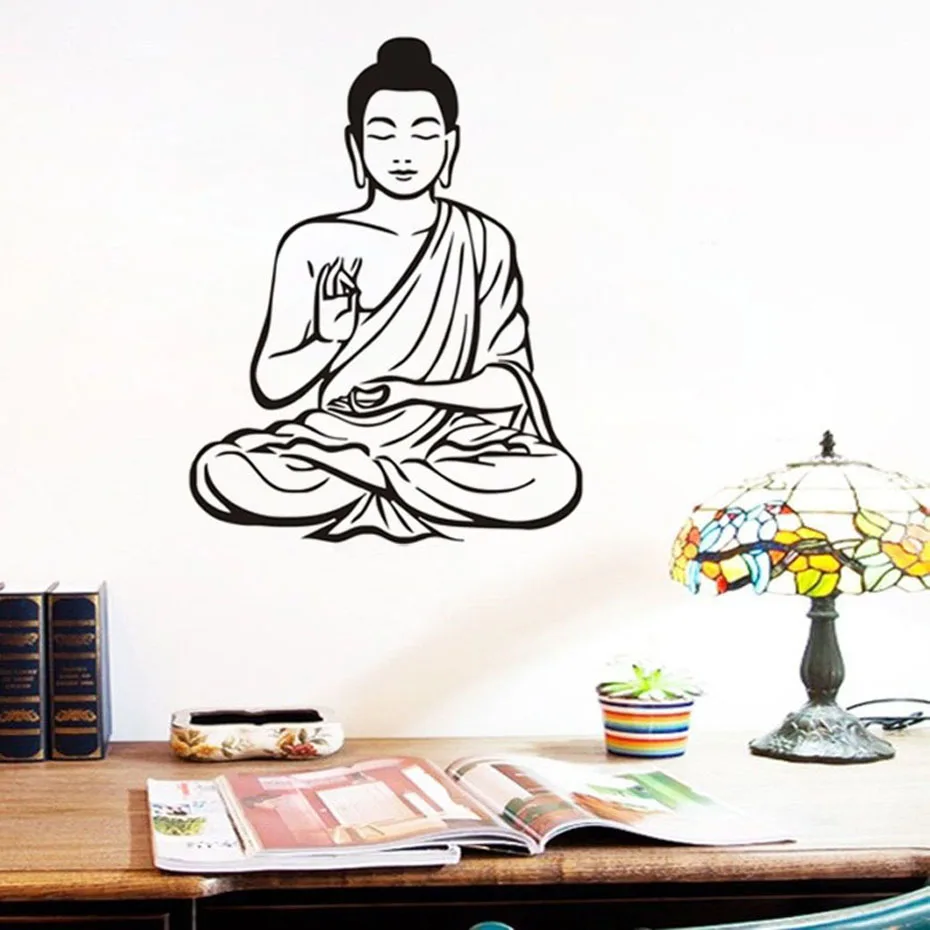 

Classic Religion Buddhism Buddha Wall Decals Home Decor Removable Vinyl Art Sticker For Living Room Free Shipping