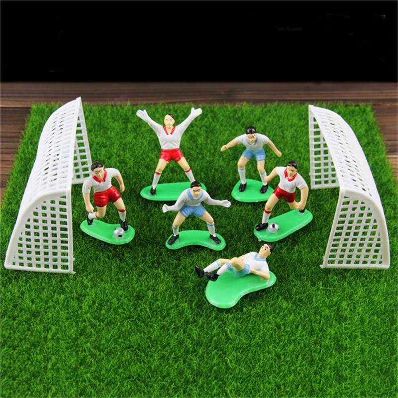 Funny 8Pcs Set Soccer Football Cake Topper Player