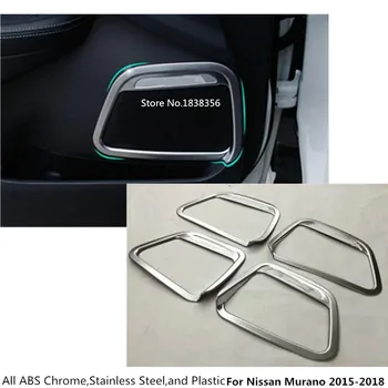 

For Nissan Murano 2015 2016 2017 2018 Car Detector Stick ABS Chrome Inside Door Audio Speak Sound Ring Lamp Trim Panel 4pcs
