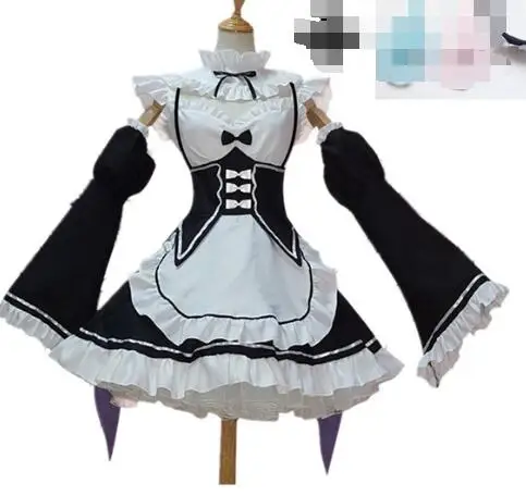 

Re Zero Kara Hajimeru Isekai Seikatsu Ramu RAM Remu REM Maid Apron Dress Women Girls Outfit Uniform Anime Cosplay Costumes
