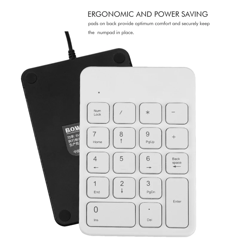 B. O. W портативная тонкая маленькая цифровая клавиатура, 18 клавиш USB Bluetooth Беспроводная мини цифровая клавиатура для ноутбука Настольный ПК ноутбук