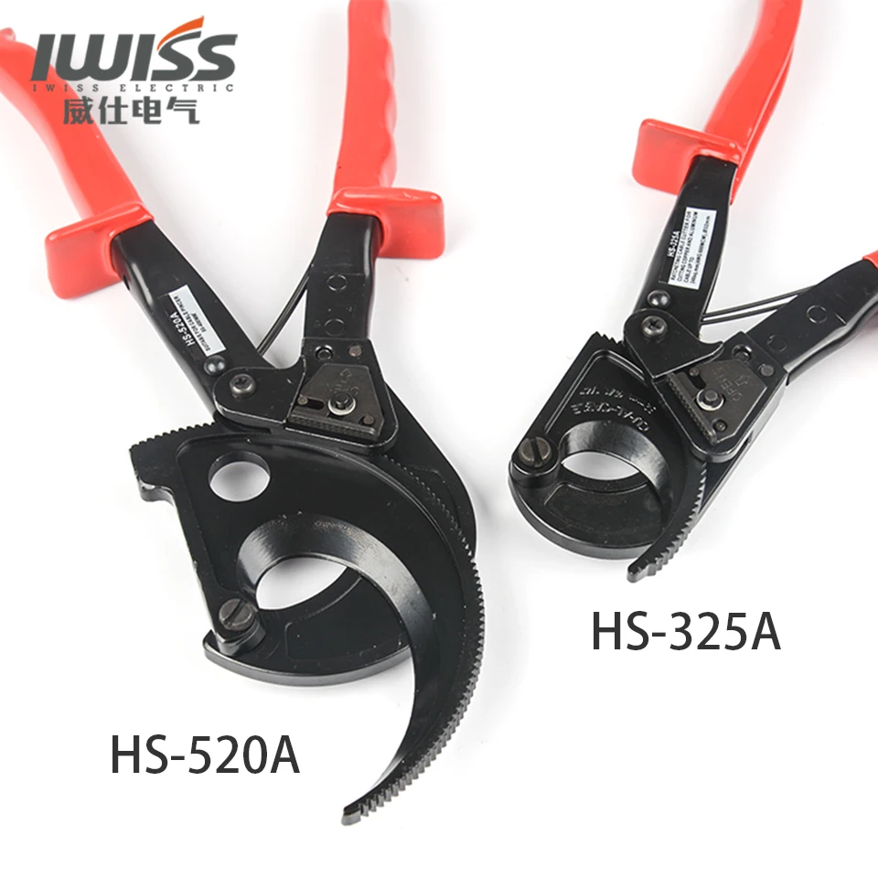 

IWISS Ratchet Cable Cutter Tools HS-520A HS-325A Cutting Range Max. 400mm/240mm2 Not for Cutting Steel or Steel Wire