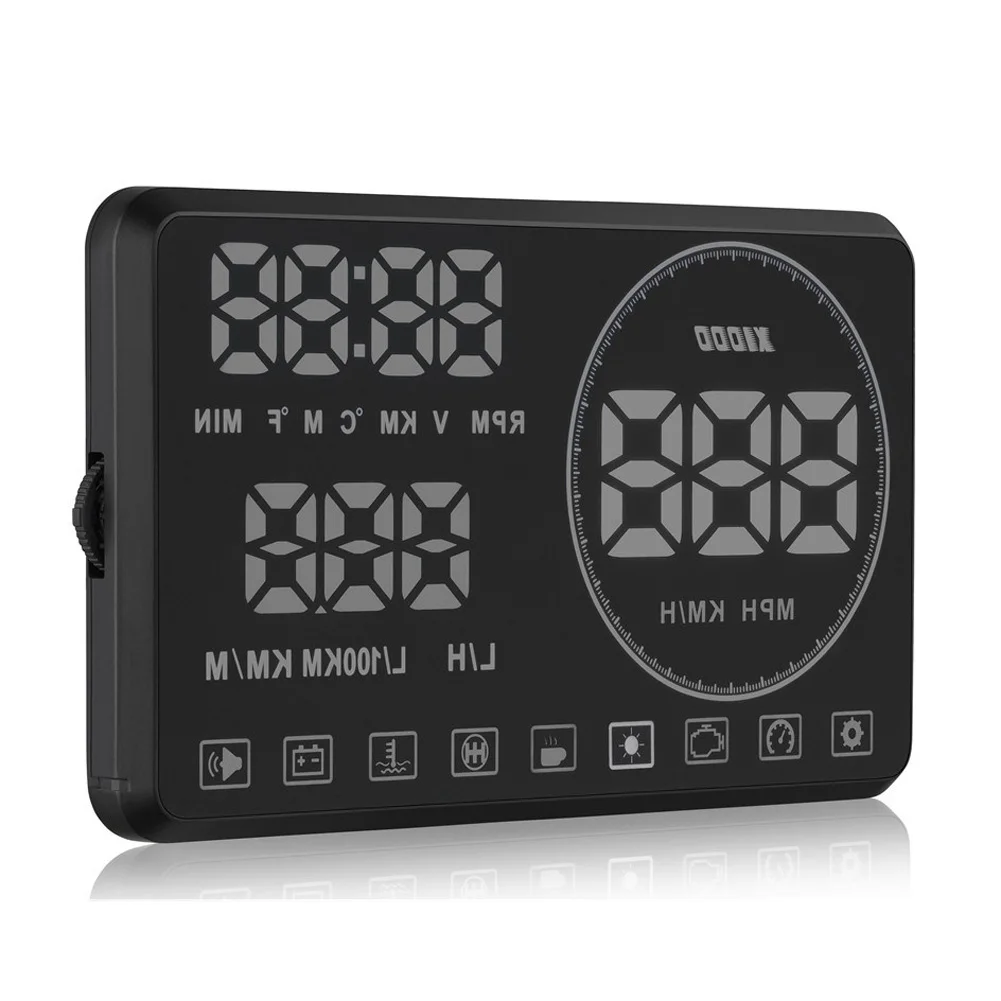 M9 HUD 5.5 дюймов Head Up Дисплей автомобиля Скорость ometer HUD Скорость проектор лобовое стекло Digital HUD OBD2 Дисплей Встроенный GPS