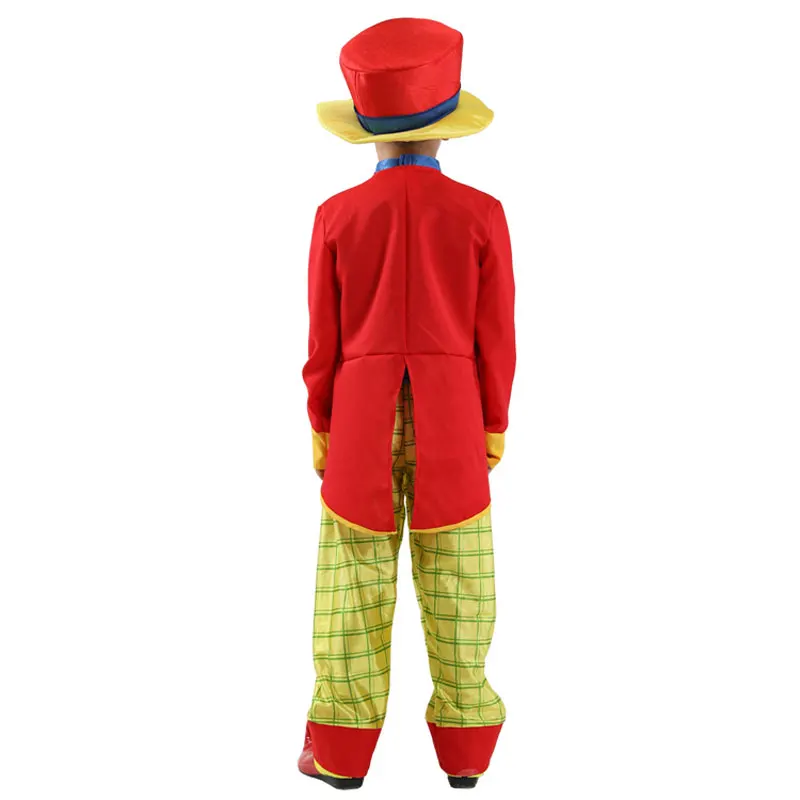 Kids Child Funny Naughty Circus Clown Costume Cosplay for Boys Halloween Carnival Party Mardi Gras Fancy Dress B-0201