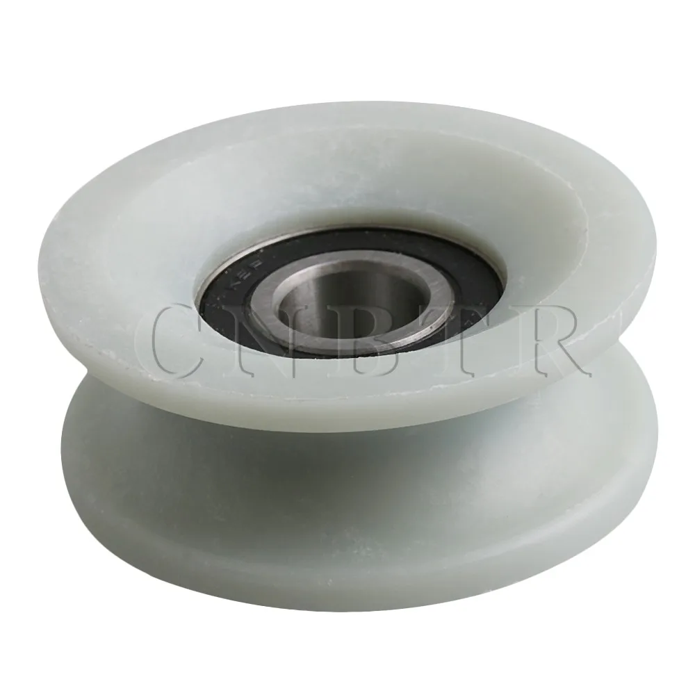 

CNBTR 84x20x34mm White Plastic Coated Steel Ball Bearing U-Type Groove Pulley for Safety Door Push-pull Sliding Door