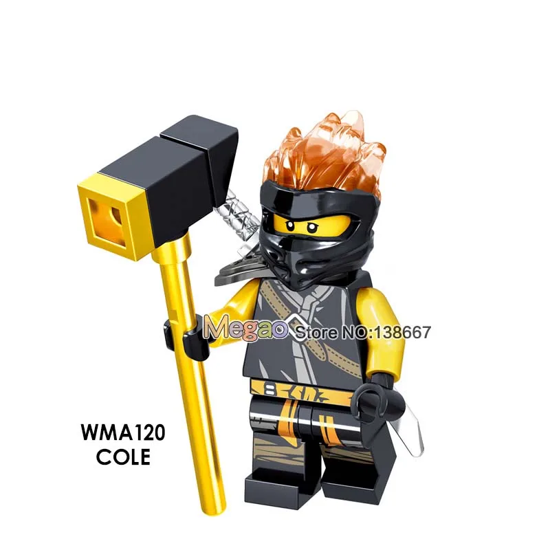 Single Llyod Nya Echo Zane ZX Golden Ninja Kai Cole Yang Akita Pythor Snake Warrior Ninja Building Blocks Model Kids Toys - Цвет: Золотой