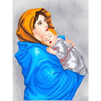 

"Mother and Child" Mosaic PaintingDIY 5D Diamond Painting Cross Stitch Full Round Diamond Embroidery Kit Decoration Gift