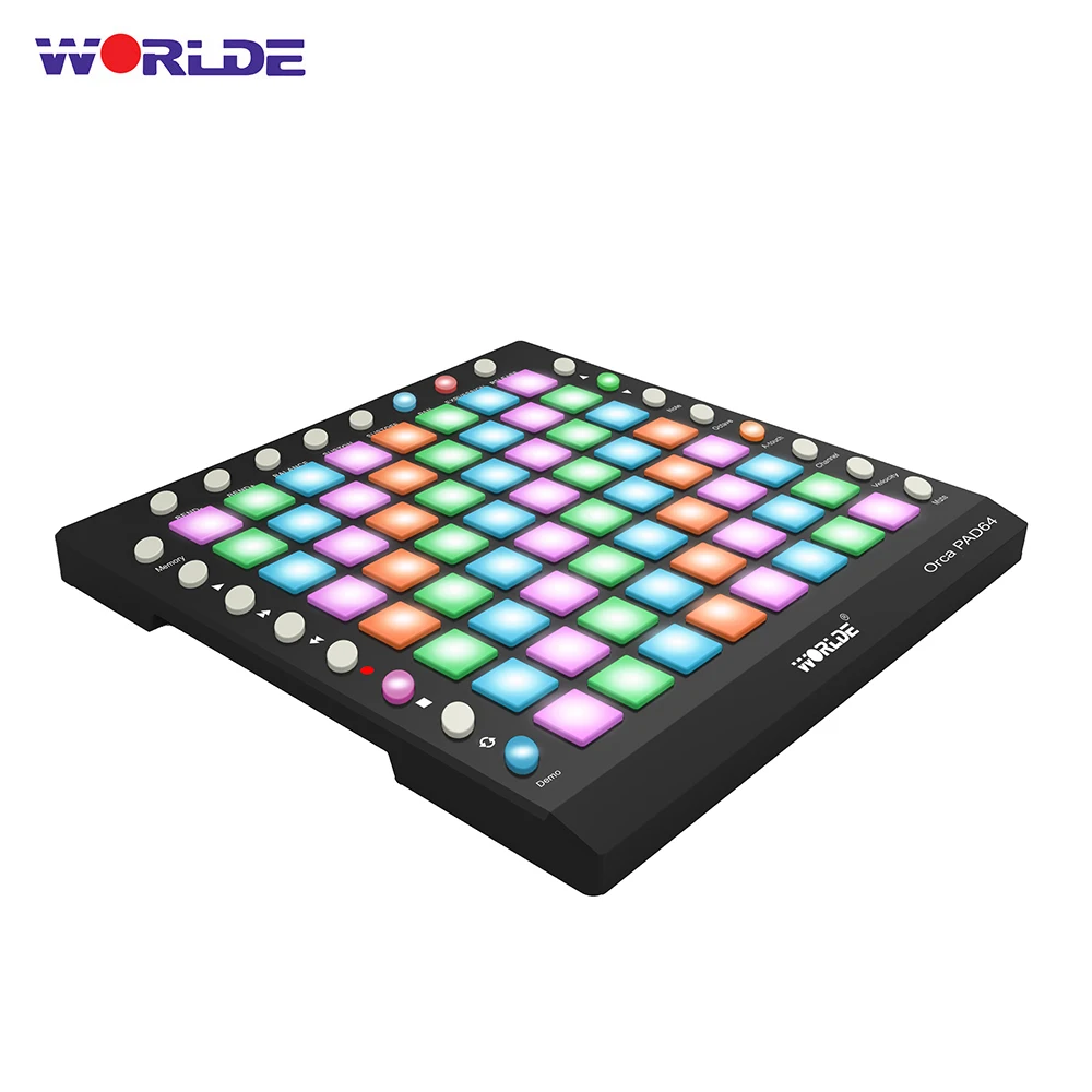 WORLDE ORCA Портативный USB MIDI контроллер для барабана 64 RGB подкладки с подсветкой 24