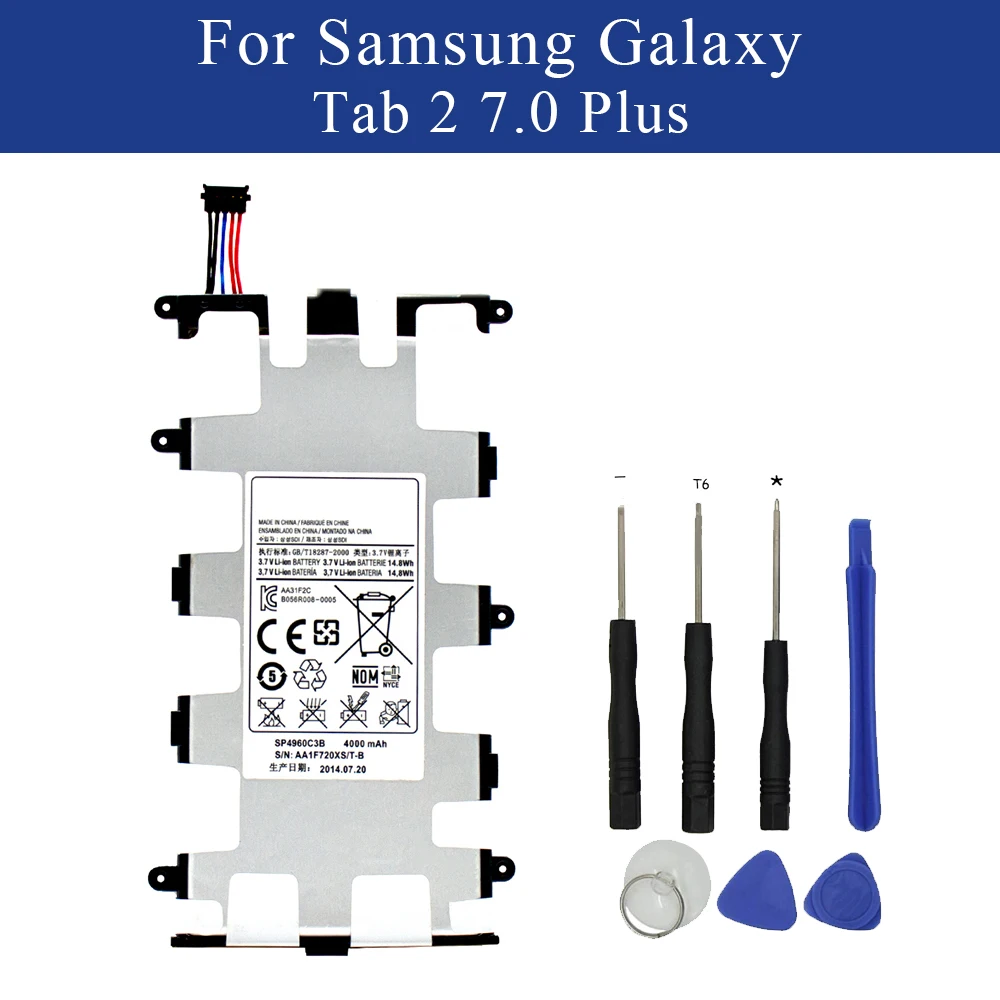 Новый планшет Батарея SP4960C3B для Samsung Galaxy Tab 2 7 0/7 0 плюс P3110 P3100 P3113 P6200 P6210 4000 мА-ч |