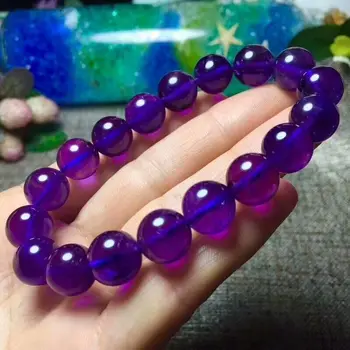 

FREE SHIPPING Natural Amethyst Quartz Purple Crystal Bracelet 11.8-11mm AAA(cx#5436)