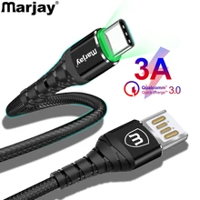 Marjay 3A Быстрая зарядка 3,0 Реверсивный Micro usb type C кабель для samsung Xiaomi huawei LG htc Android USB-C Кабель зарядного устройства