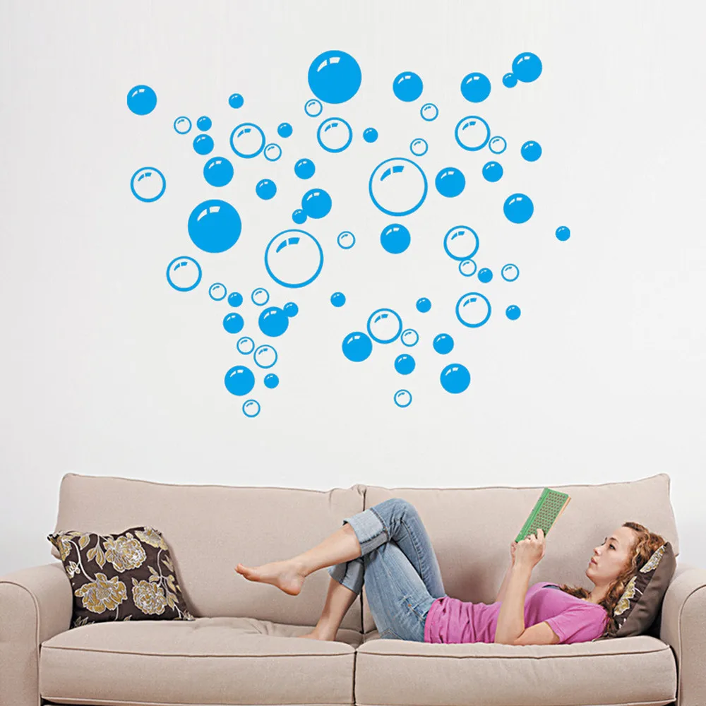 

Bubbles Circle Removable Wall Wallpaper Bathroom Window Sticker Decal Home DIY Blue Black Hot Pink wall stickers