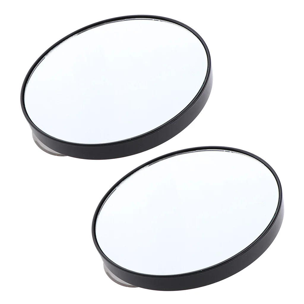 2x Black Travel Wall Mount Suction Mirror 10X Magnifying Makeup Cosmetic Bedroom Mirrors with 2 Suction Cups