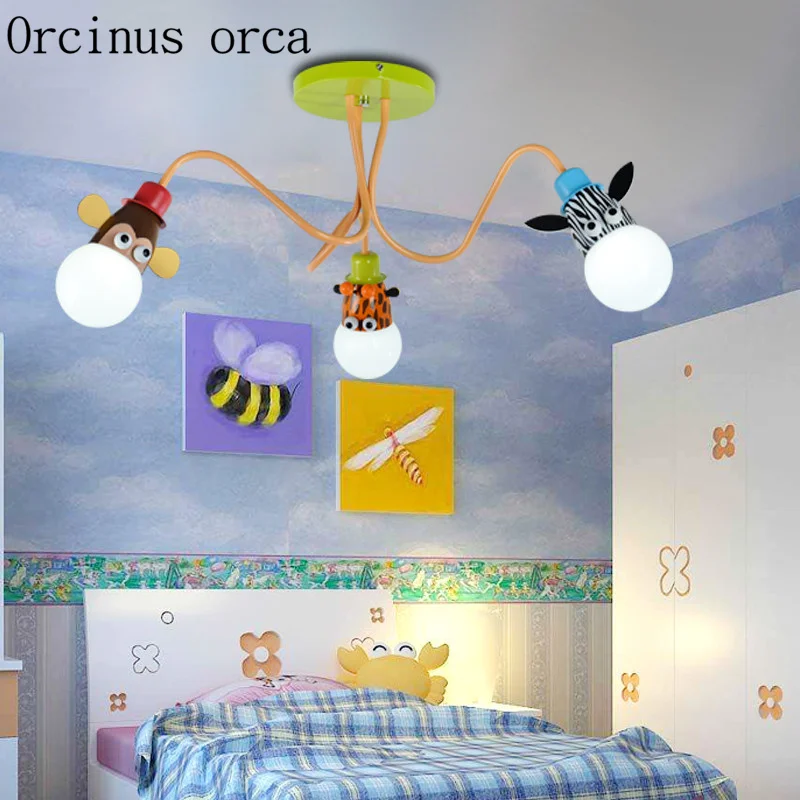 

Creative cartoon children's room bedroom ceiling lamp boy girl room baby lamp eye care nursery lamp Postage free