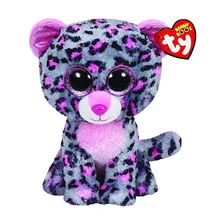 Ty Beanie Boos Stuffed Plush Animals Gray Purple Leopard Toy Doll With Tag 6 15cm