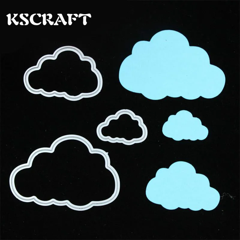 

KSCRAFT 3pc Clouds Cutting Dies Stencils for DIY Scrapbooking/photo album Decorative Embossing DIY Paper Cards
