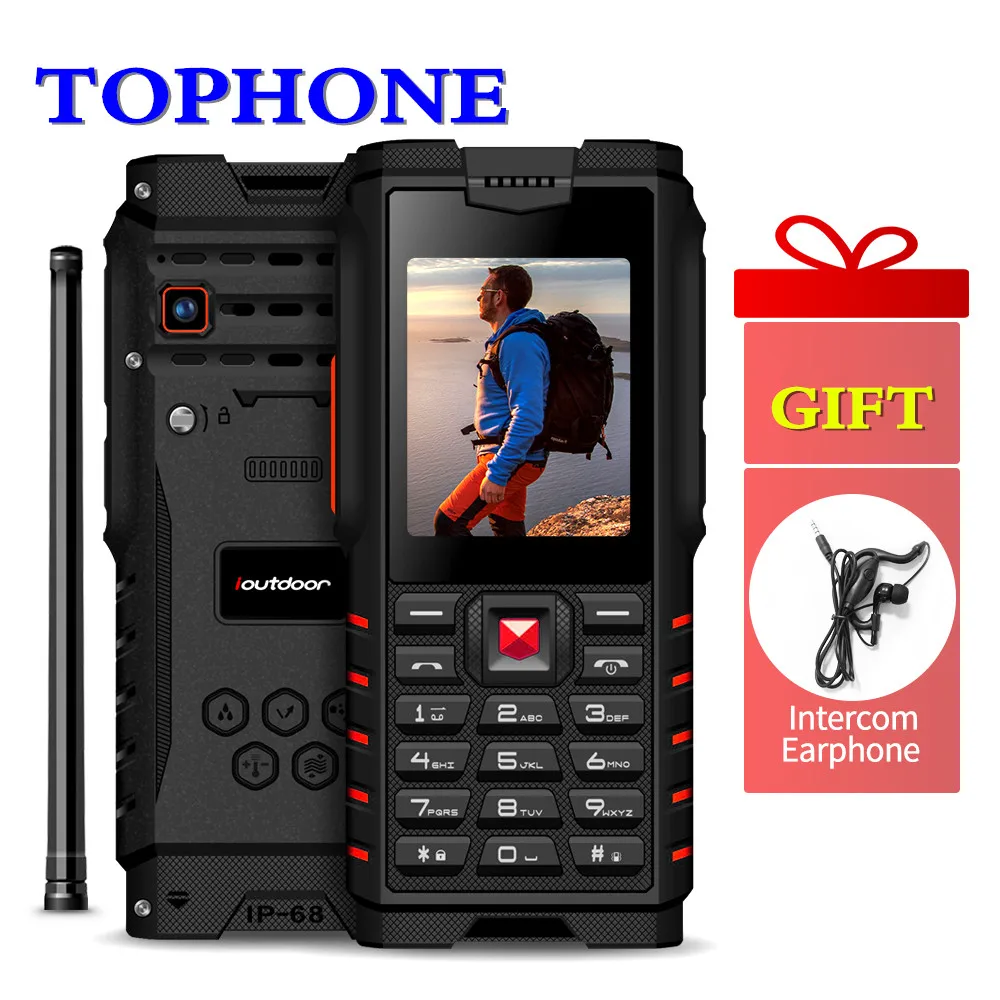 Kopen Originele ioutdoor T2 Dual Sim kaart IP68 Waterdicht Schokbestendig Mobiel MP4 FM 4500 mah mobiele Telefoon kan toevoegen Russische Keyboard