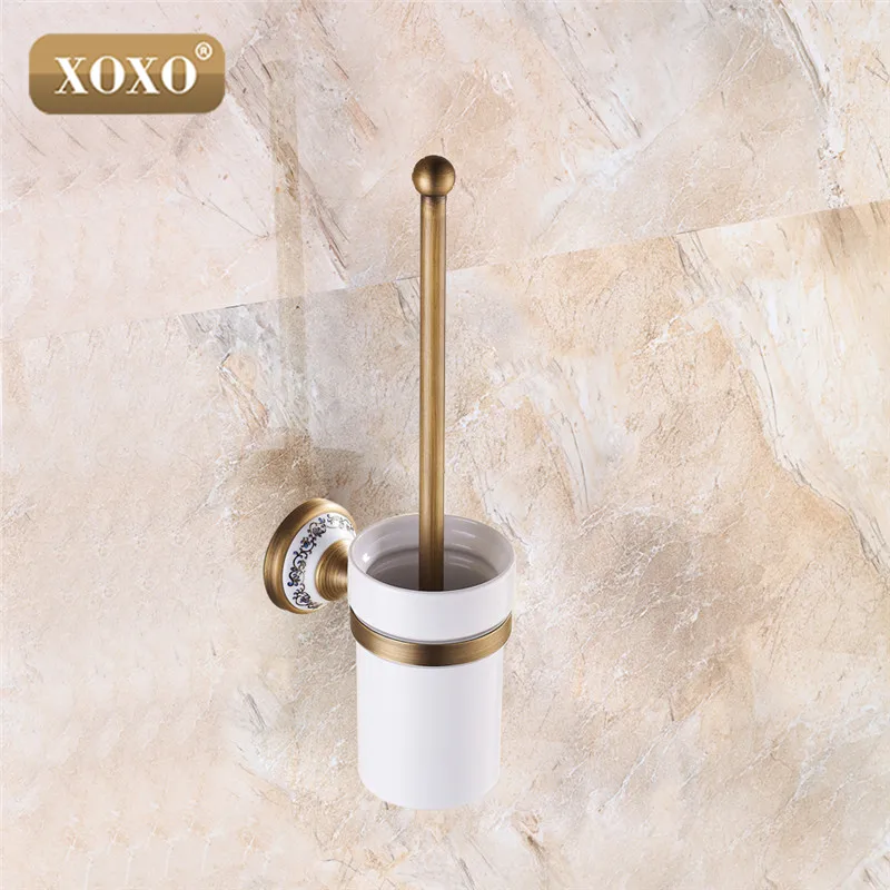XOXO высокое качество роскошные Античная бронза отделка держатель для туалетной щетки с керамической чашка бытовые изделия ванна украшения 11081BT