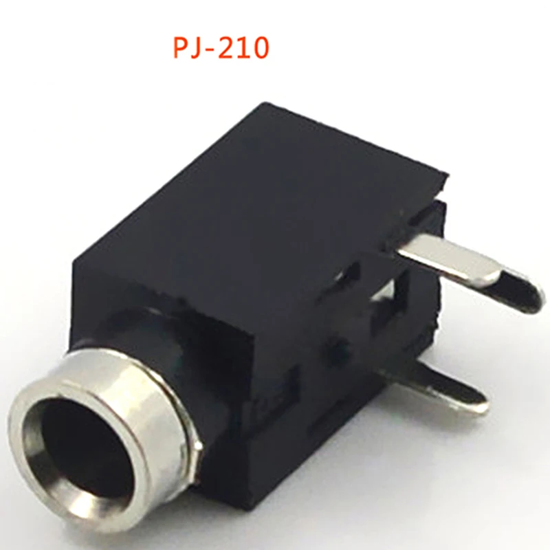 100pcs Jack 2 5mm Audio Connector Plug Strongbox Charging Connector PJ 210 Headphone Jack Switch Three Feet Pins