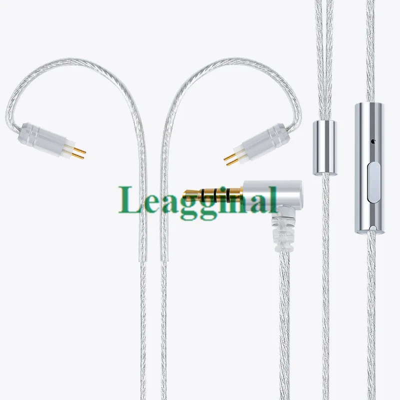 diy earphone upgrade line IE80 SE535 0 78mm IM50 mmcx se215 A2DC silver plated headphone cable with mic