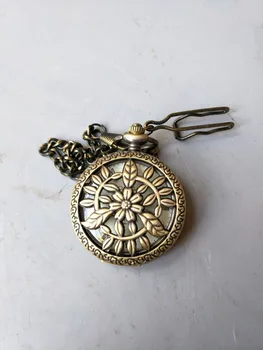 

Rare Old Qing Dynasty royal BRASS GLASS clock\ mechanical Pocket watch, can work,with cover& mark,#34,Free shipping