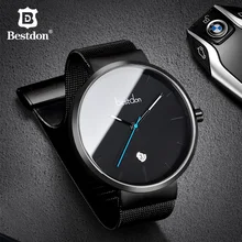 Bestdon минималистичные мужские часы, роскошные модные часы топ бренда, полностью стальные часы, водонепроницаемые светящиеся наручные часы, швейцарские студенческие часы
