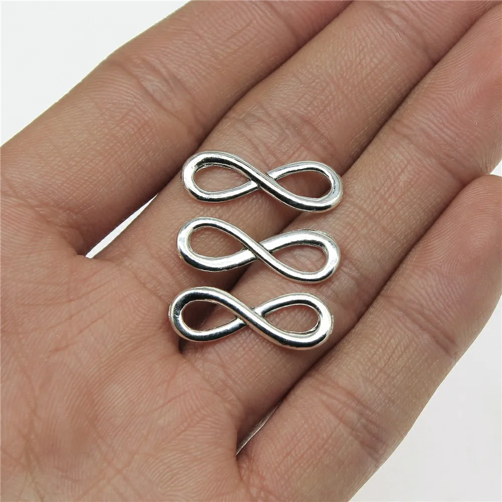 

Infinite Symbol Connector Charms Diy Jewelry Making Jewelry Finding 50pcs/lot Antique Silver Plated 8x23mm