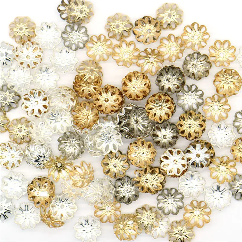 

LOST WAY Approx 150pcs/lot 12mm Mixed Alloy Beads Caps,End Caps,Cord Caps,Tassel Charms For jewelry Making DIY Accessories