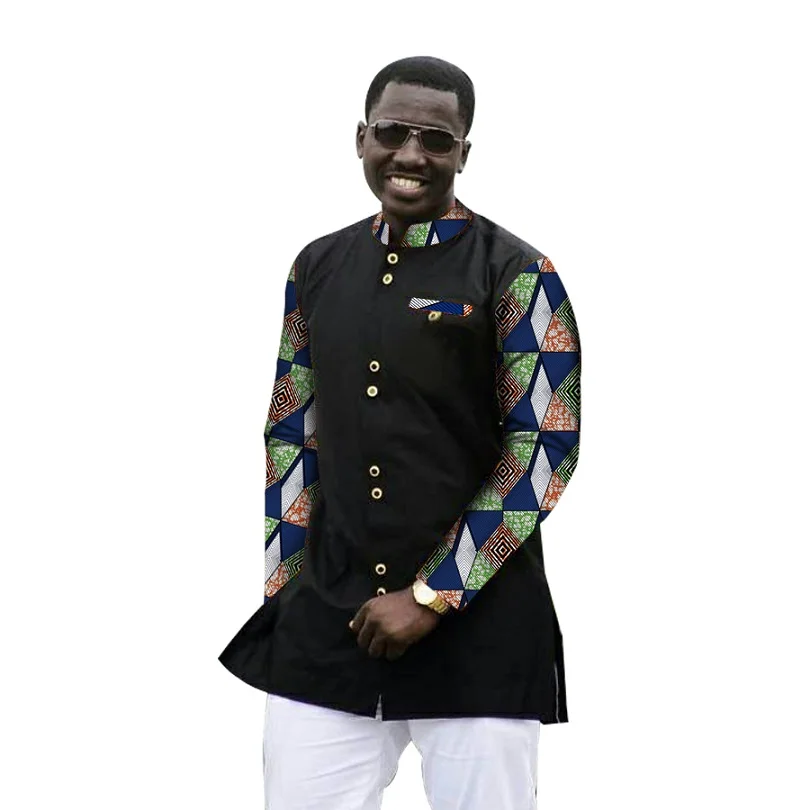 Африканская одежда топы с длинными рукавами Африка Festivel dashiki печати Костюмы индивидуальные Для мужчин африканская печати лоскутное