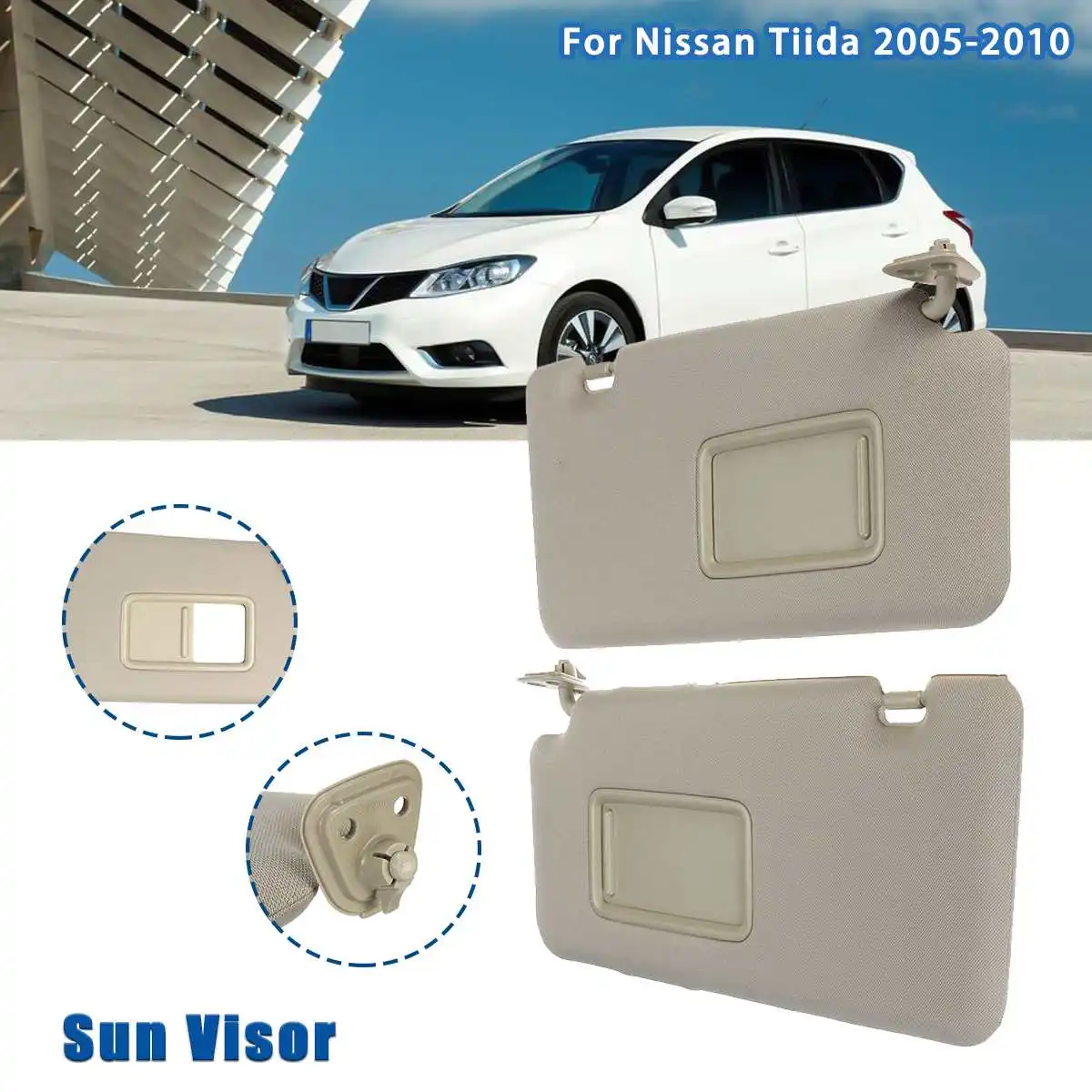 Car Inner Sunvisor Sunshield Sun Visor Shield Shade Board With Mirrors Mirror For Nissan Tiida 2005 2006 2007 2008 2009 2010