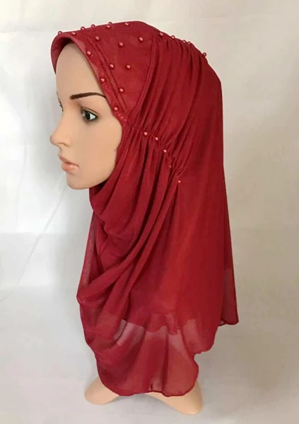 Сетчатый вуаль летний светильник мусульманский хиджаб из бисера - Цвет: 11
