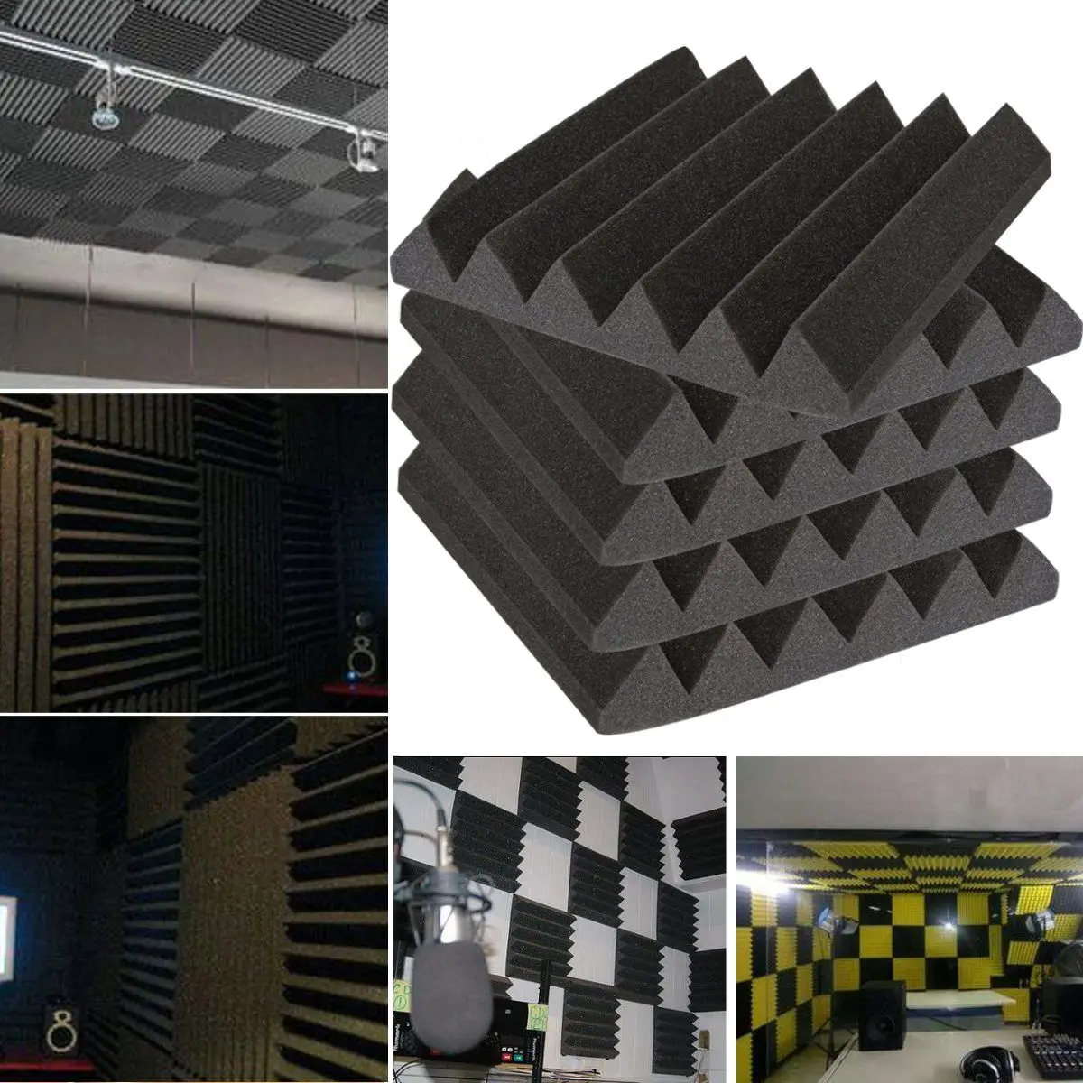 8 шт. 30x30x5 см акустическая пена для звукоизоляции регулирование звука студия поглощения комнаты Клин плитка полиуретановая пена