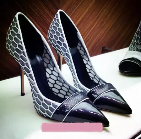 

2016 New Collection Booties Pointed Toe Women Pumps Gladiator High Heels Mesh Grid Women Sandal Dress Shoes Woman Slip On
