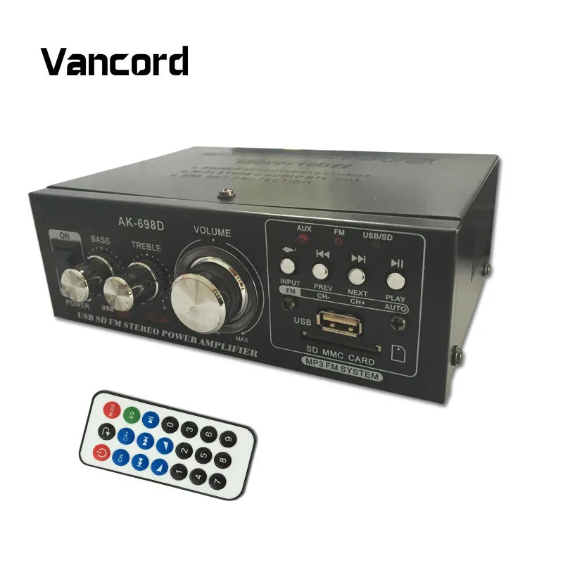 USB FM MP3 Power Audio Car Stereo Sound Amplifier Radio MP3 Speaker Hi Fi 2 Channel Digital