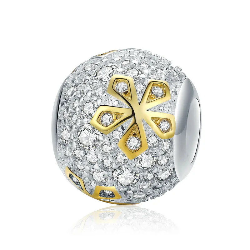 

925 Sterling Silver Charms fit Original Pandora Bracelet Necklace Shining Clover Flower Beads for Jewelry Making Women