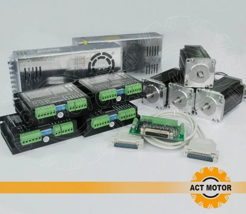 

4Axis Nema 23 Stepper Motor 425oz-in,3A,112mmCNC Mill Control 50VDC/4.2A/128Mric